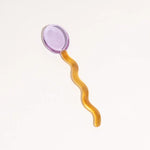 Glass Dessert Spoons Wavy Colorful Dishwasher-Safe