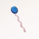 Glass Dessert Spoons Wavy Colorful Dishwasher-Safe