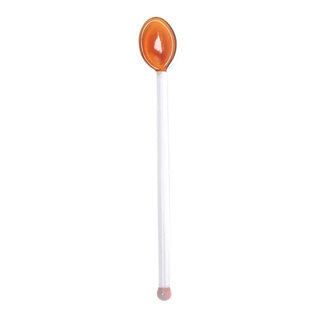 Glass Dessert Spoons Wavy Colorful Dishwasher-Safe