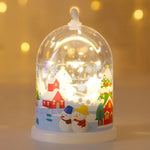 Glass Dome Decoration Warm White LED Santa Scene
