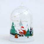 Glass Dome Decoration Warm White LED Santa Scene