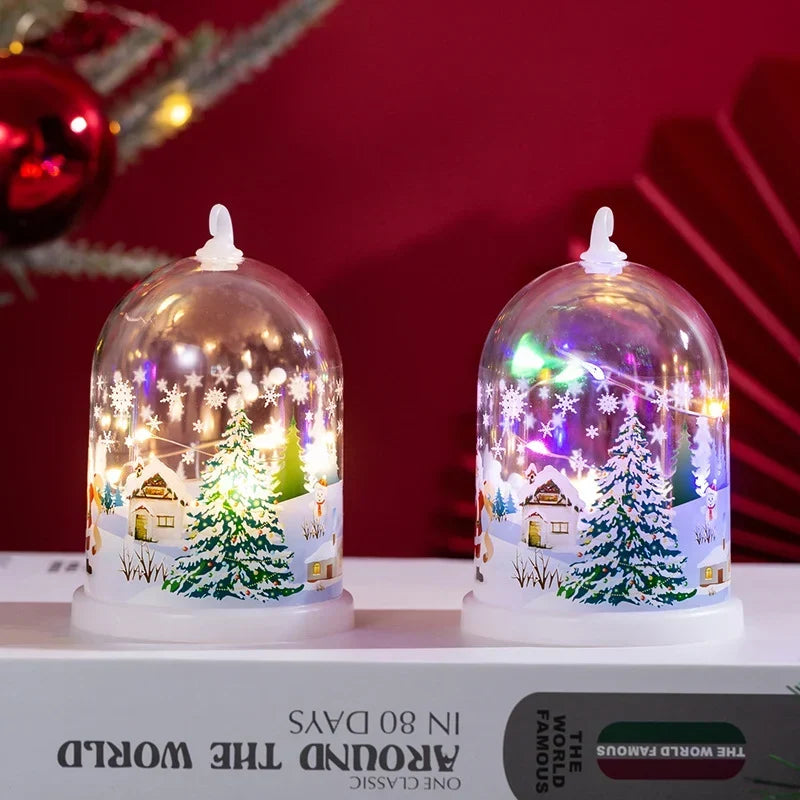 Glass Dome Handcrafted Winter Scene Energy-Efficient LED