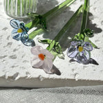Glass Flower Bouquet Colored Glaze Vase Included