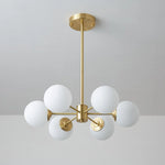 Glass Globe Chandelier Brass Finish Adjustable Suspension