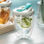 Glass Mug Double-Wall Insulated Leak-Proof High-Borosilicate Glass