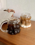 Glass Mug Irregular Bubble Design Heat-Resistant 10.1 fl oz