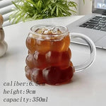 Glass Mug Irregular Bubble Design Heat-Resistant 10.1 fl oz