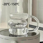 Glass Mug Irregular Bubble Design Heat-Resistant 10.1 fl oz