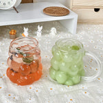 Glass Mug Irregular Bubble Design Heat-Resistant 10.1 fl oz