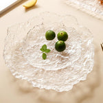 Glass Serving Plate Ice-Like Irregular Shape