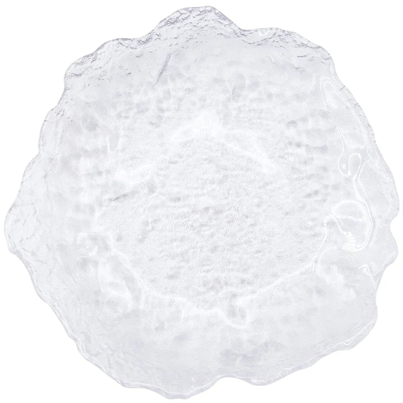 Glass Serving Plate Ice-Like Irregular Shape