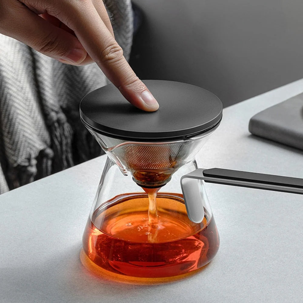 Glass Teapot Magnetic One-Button Brewing Heat-Resistant Borosilicate Glass