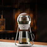 Glass Teapot Set Borosilicate With Stainless Steel Strainer & Walnut Lid
