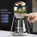 Glass Teapot Set Borosilicate With Stainless Steel Strainer & Walnut Lid