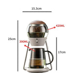 Glass Teapot Set Borosilicate With Stainless Steel Strainer & Walnut Lid
