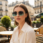 Glasses Rimless Square Lightweight With Protective Case