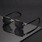 Glasses Rimless Square Lightweight With Protective Case