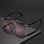 Glasses Rimless Square Lightweight With Protective Case