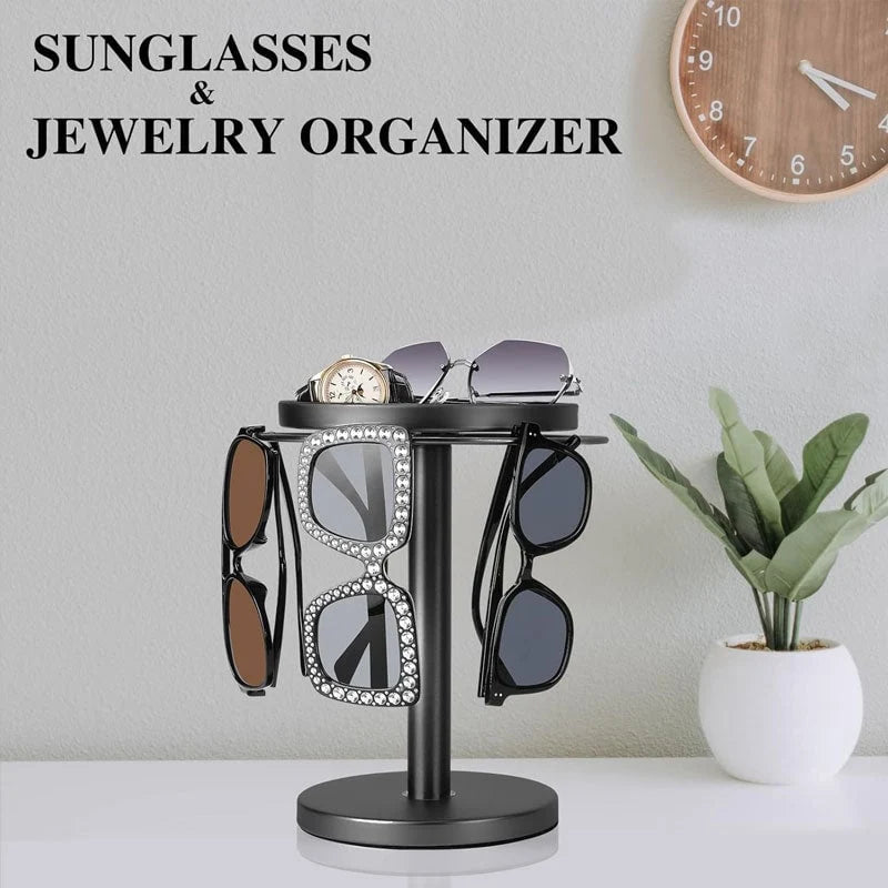 Glasses Stand 360° Rotating Metal Jewelry Organizer