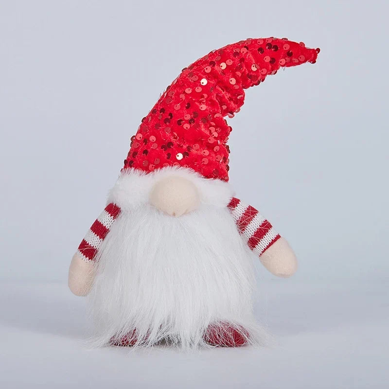 Gnome Figurine Handcrafted Glitter Hat & Fluffy Beard