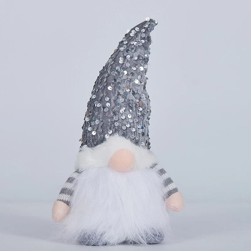 Gnome Figurine Handcrafted Glitter Hat & Fluffy Beard