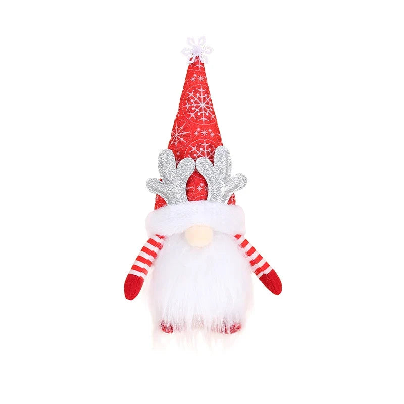 Gnome Figurine Snowflake Hat & Sparkling Antlers