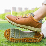 Golf Shoes Waterproof Leather Cushioned EVA Insole Integrated Traction