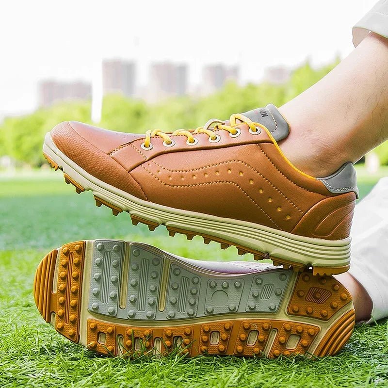 Golf Shoes Waterproof Leather Cushioned EVA Insole Integrated Traction