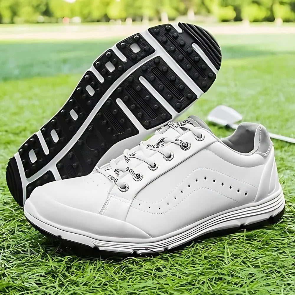 Golf Shoes Waterproof Leather Cushioned EVA Insole Integrated Traction