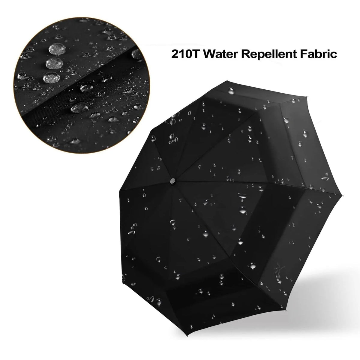 Golf Umbrella Automatic Windproof Double-Layer Wood Handle