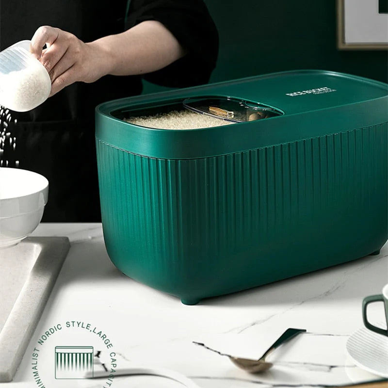 Grain Storage Container Dual Compartments Stackable 11.02 Lb Capacity