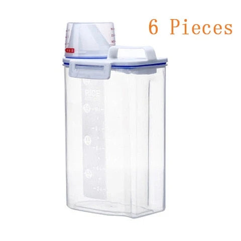 Grain Storage Container Measuring Cup Lid Refrigerator-Friendly Design