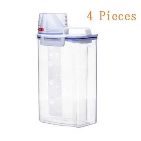 Grain Storage Container Measuring Cup Lid Refrigerator-Friendly Design