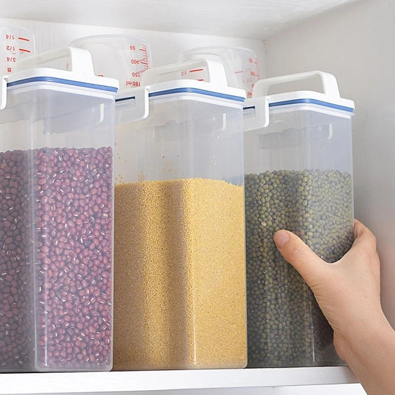 Grain Storage Container Measuring Cup Lid Refrigerator-Friendly Design