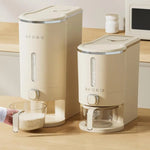 Grain Storage Dispenser Airtight Built-In Measuring Cup 11 Lb Capacity