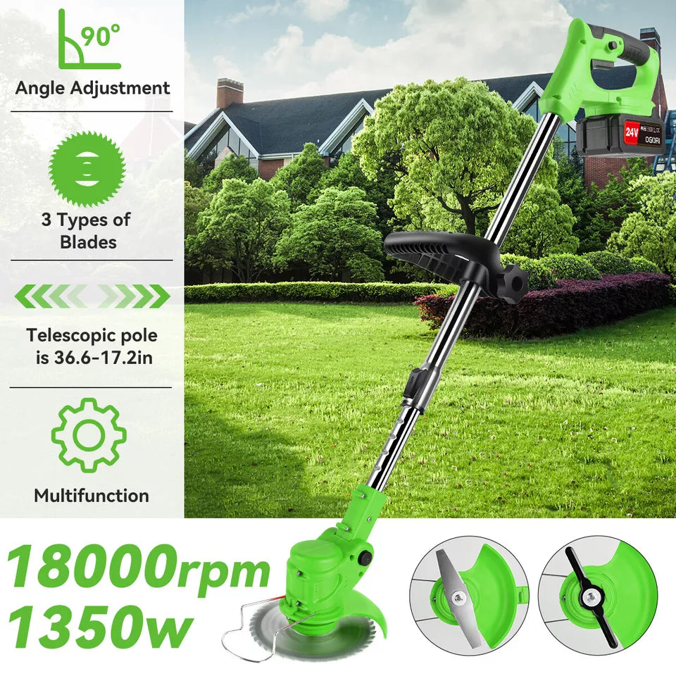 Grass Trimmer Cordless 4-In-1 Telescopic Pole