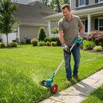 Grass Trimmer Cordless Adjustable Shaft Wheels & Swivel Head