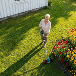 Grass Trimmer Cordless Adjustable Shaft Wheels & Swivel Head
