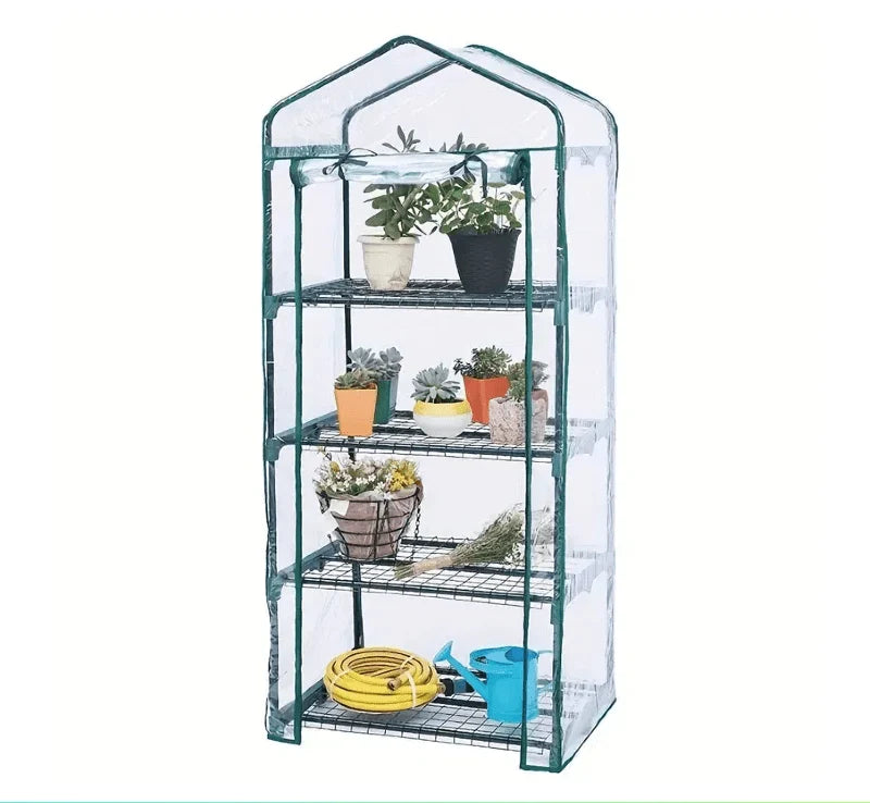 Greenhouse Cover 4-Tier Clear PVC Waterproof Zipper Front