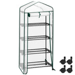Greenhouse Portable Lockable Wheels & Removable Shelves