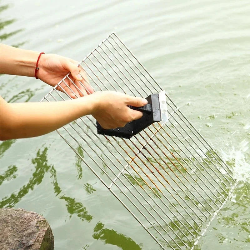 Grill Brush 3-In-1 Stainless Steel Scraper & Brass Bristles