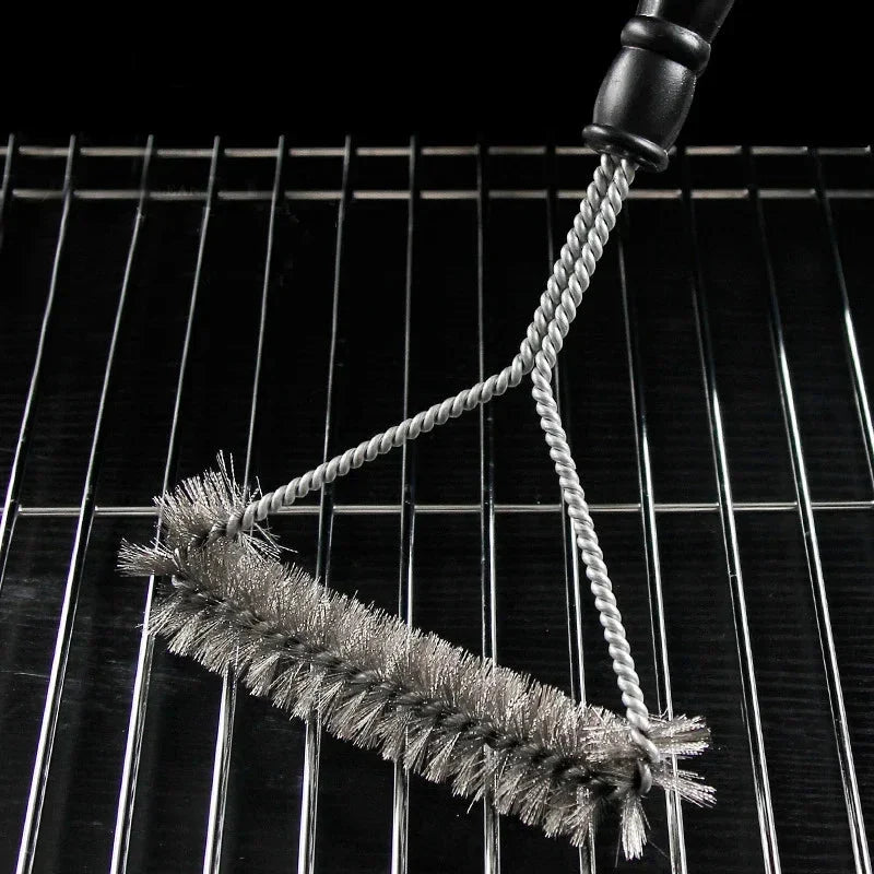 Grill Brush Long Handle Stainless Steel Bristles Non-Slip Grip