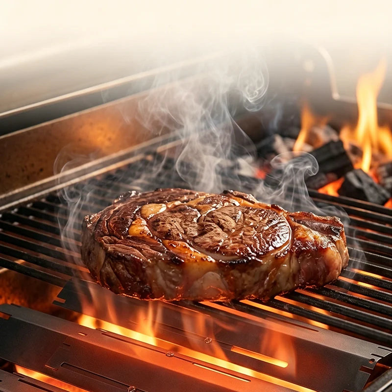 Grill Plate Porcelain-Coated Steel Adjustable 11.8–20.9 Inches