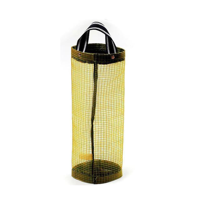 Grocery Bag Holder Polyester Mesh Bottom Dispensing Outlet