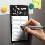 Grocery List Notepad Magnetic With Pen Holder 50 Sheets