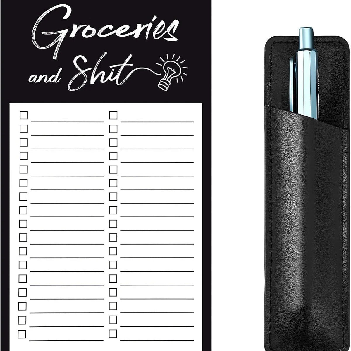 Grocery List Notepad Magnetic With Pen Holder 50 Sheets
