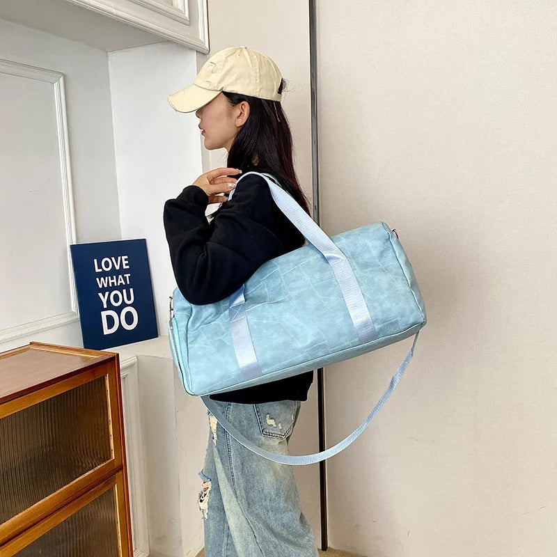 Gym Duffel Bag Large Capacity Shoe & Wet Pockets