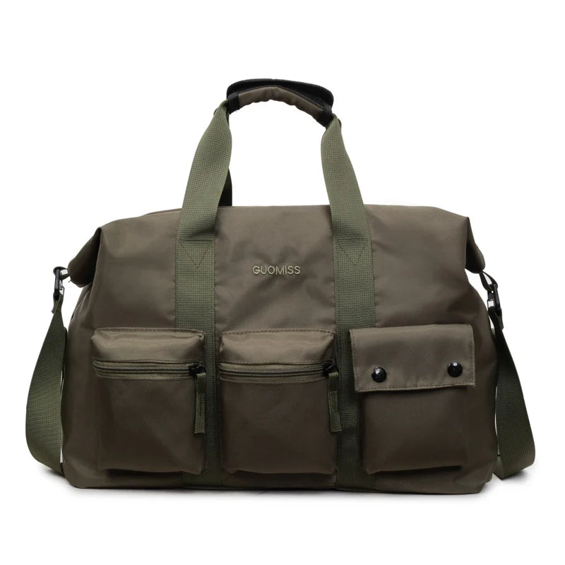 Gym Duffel Bag Large Capacity Zippered Pockets & Padded Strap