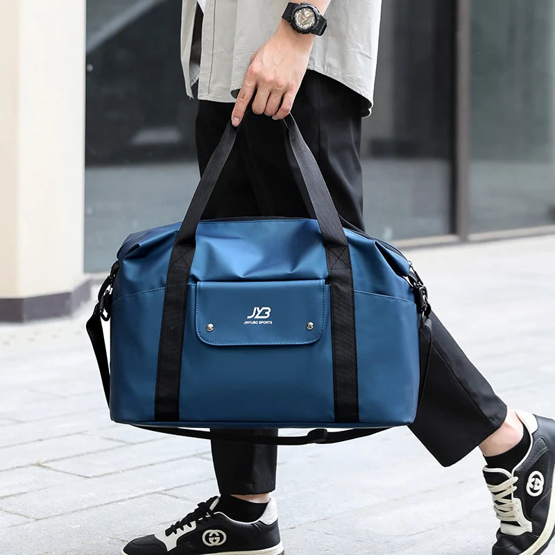 Gym Duffel Bag Waterproof Adjustable Strap Front Zip Pocket