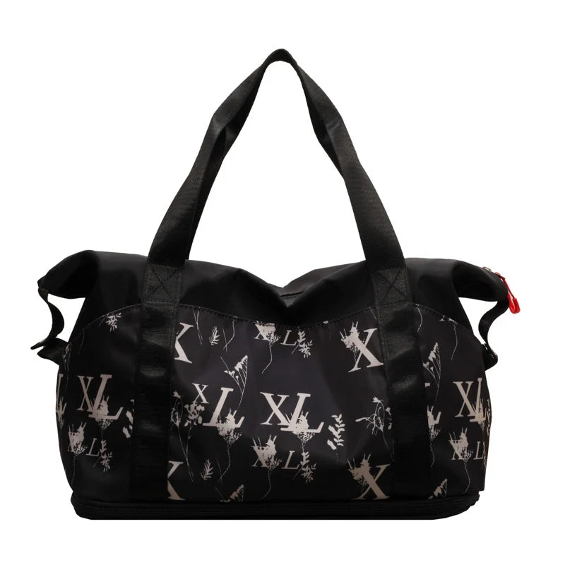 Gym Duffel Bag Wear-Resistant Fabric Shoe Compartment Padded Straps